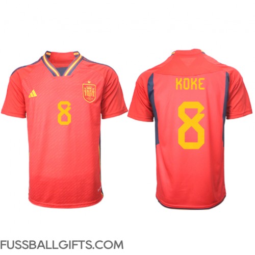 Spanien Koke #8 Fußballbekleidung Heimtrikot WM 2022 Kurzarm